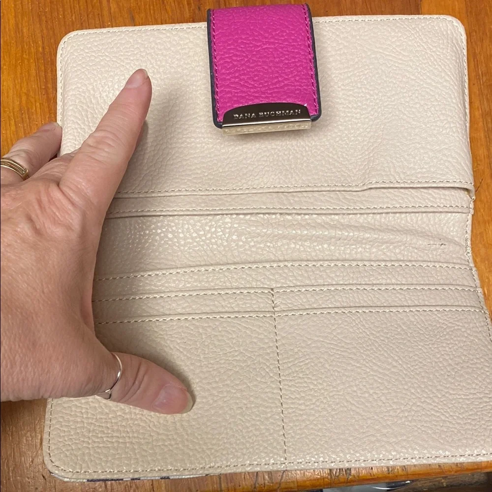 Dana Buchman Pink and Black Wallet with Logo Pattern